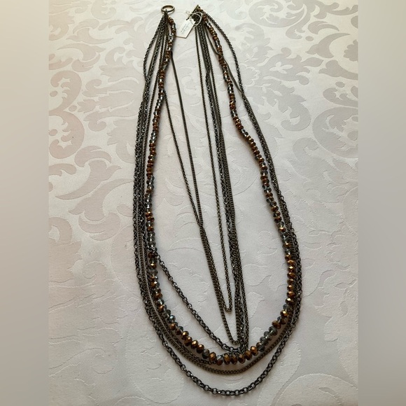 ParkLane Glam & Go Necklace Multi Strands beads and chains Toggle Closure - Picture 6 of 14